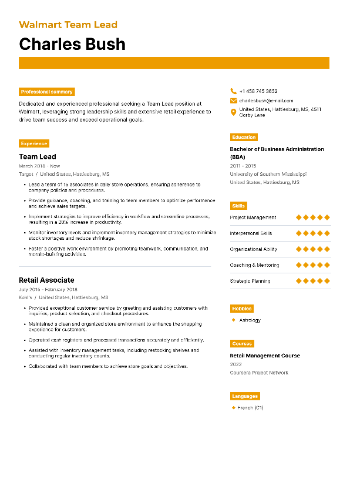 Walmart Team Lead Resume Walmart Team Lead Resume