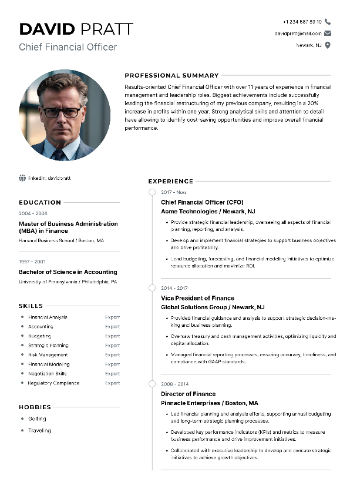 Chief Financial Officer Resume Chief Financial Officer Resume