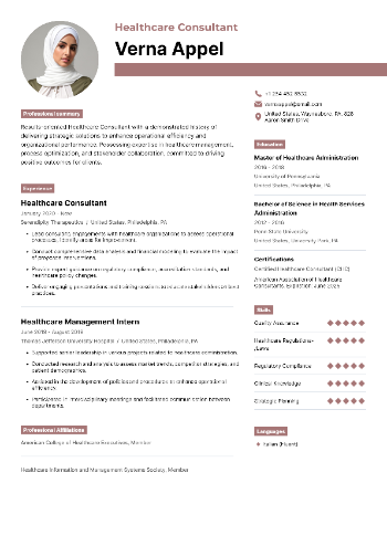 Healthcare Consultant Resume Healthcare Consultant Resume