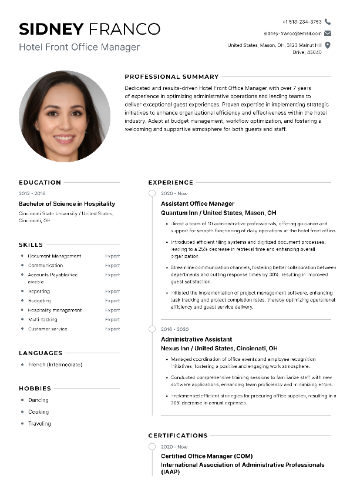 Hotel Front Office Manager Resume Hotel Front Office Manager Resume