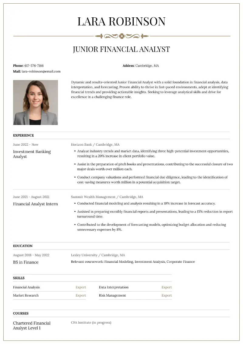 Financial Analyst Resume Examples and Writing Tips