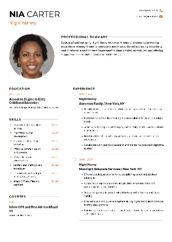 Night Nanny Resume Night Nanny Resume