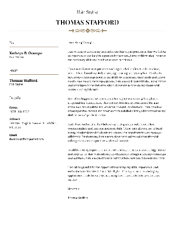 Hair Stylist Cover Letter Hair Stylist Cover Letter