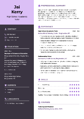 High School Academic Tutor Resume High School Academic Tutor Resume